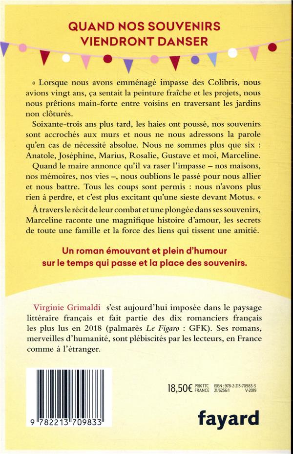 Quatrième de couverture de « Quand nos souvenirs viendront danser »