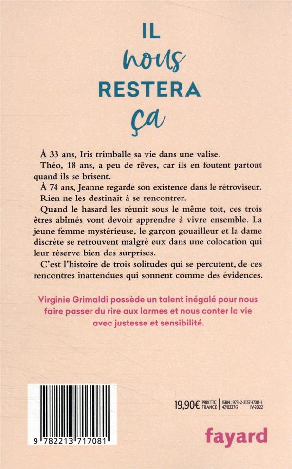 Quatrième de couverture de « Il nous restera ça »