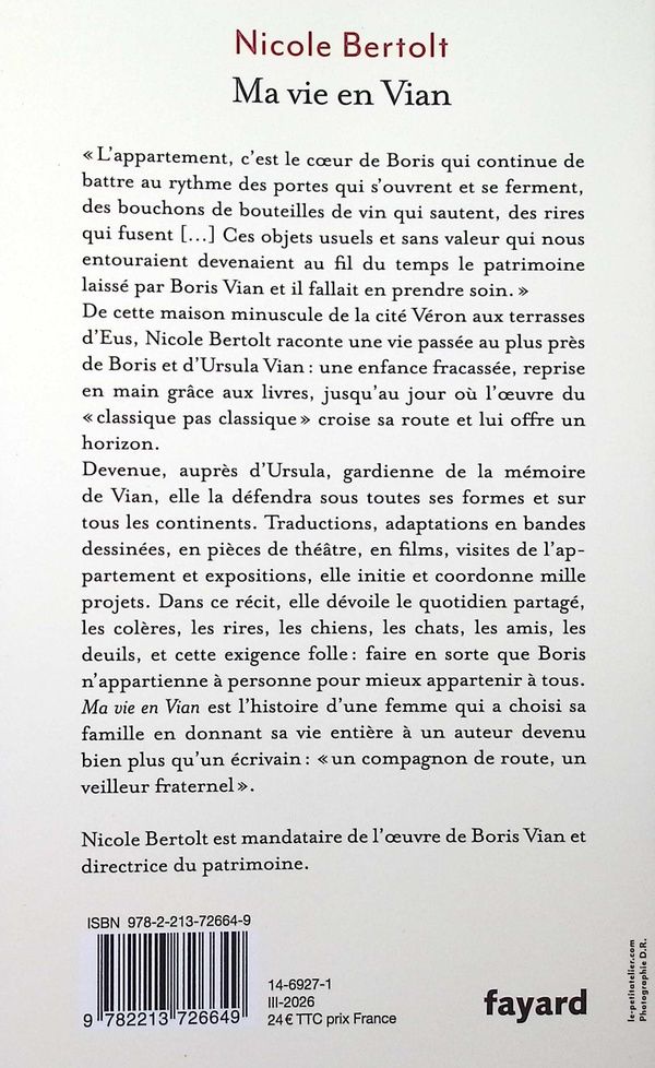 Quatrième de couverture de « Ma vie en Vian »