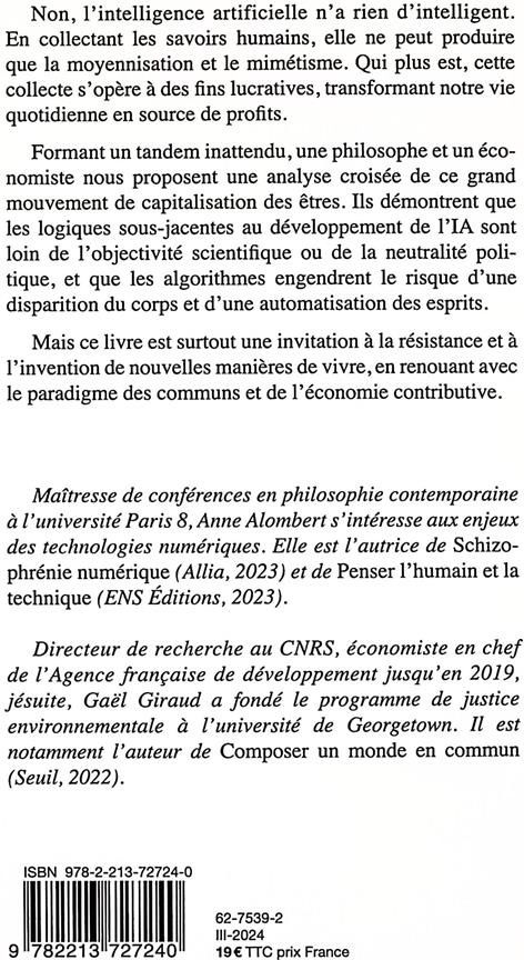 Quatrième de couverture de « LE CAPITAL QUE JE NE SUIS PAS ! - METTRE L'ECONOMIE ET LE NUMERIQUE AU SERVICE DE L'AVENIR »