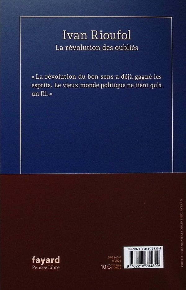 Quatrième de couverture de « La révolution des oubliés »
