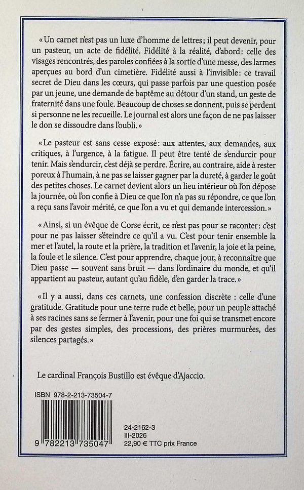 Quatrième de couverture de « CARNETS CORSES - T01 - CARNETS CORSES, TOME PREMIER »