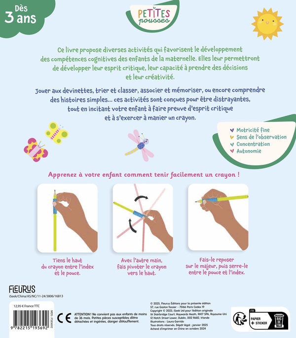 Quatrième de couverture de « J'observe, je compte, j'entoure »
