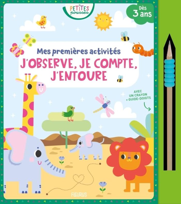 Couverture du livre « J'observe, je compte, j'entoure » de Laura Garrido, librairie Les Contes Infusés à Corte