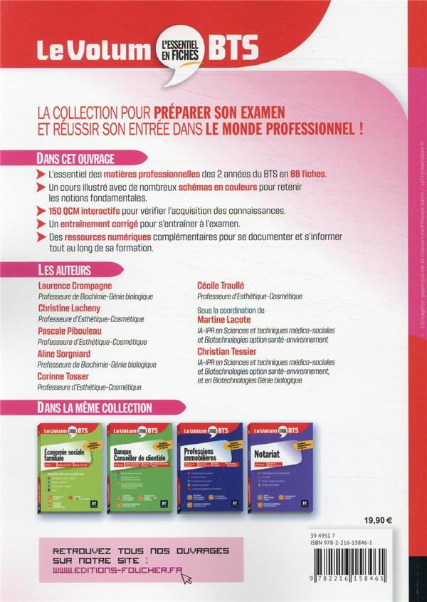 Quatrième de couverture de « LE VOLUM' BTS - ESTHETIQUE COSMETIQUE ET PARFUMERIE - REVISION ET ENTRAINEMENT »
