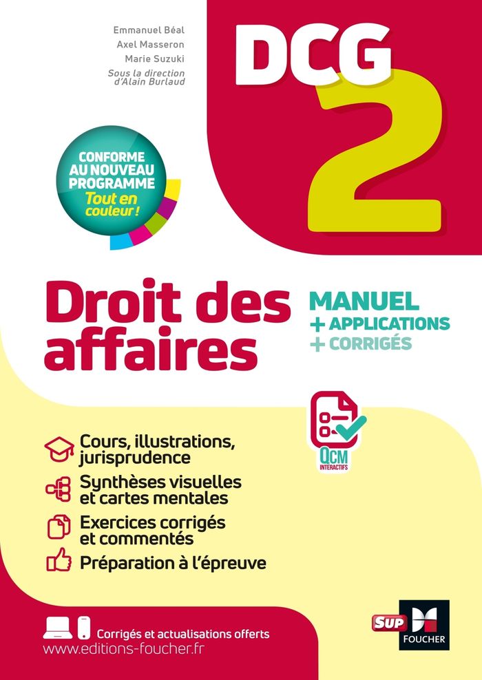 Couverture du livre « Droit des affaires : manuel + applications + corrigés » de sous la direction d'Alain Burlaud, librairie Les Contes Infusés à Corte