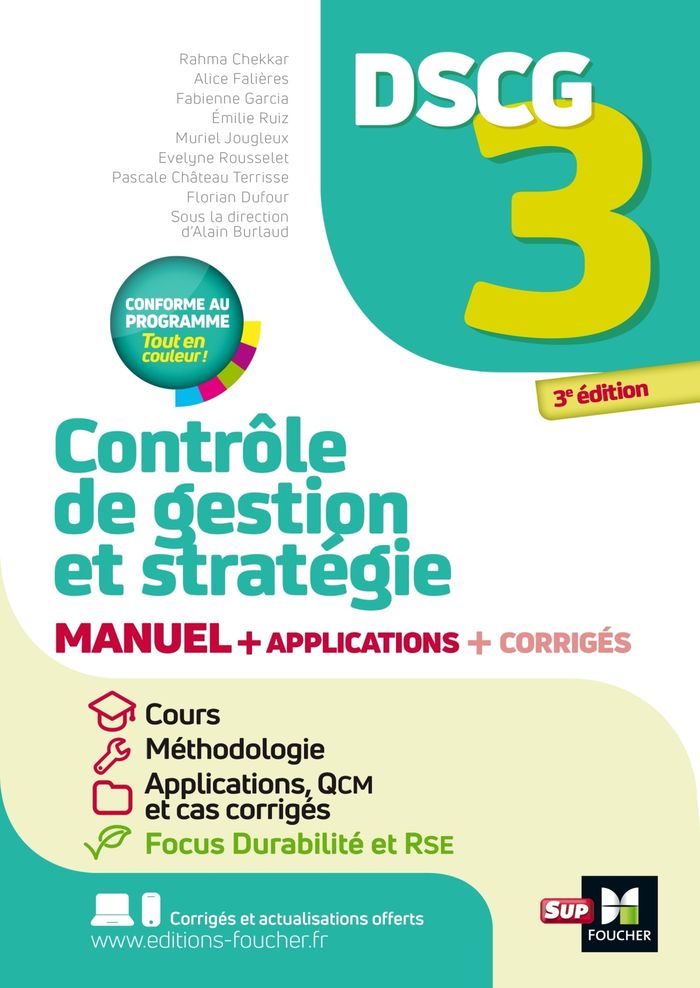 Couverture du livre « Contrôle de gestion et stratégie : manuel + applications + corrigés » de sous la direction d'Alain Burlaud, librairie Les Contes Infusés à Corte