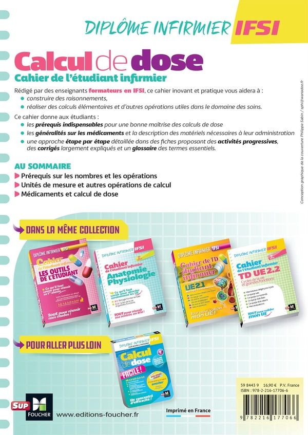 Quatrième de couverture de « Cahier de l'étudiant infirmier : ce qu'il faut savoir en première année »