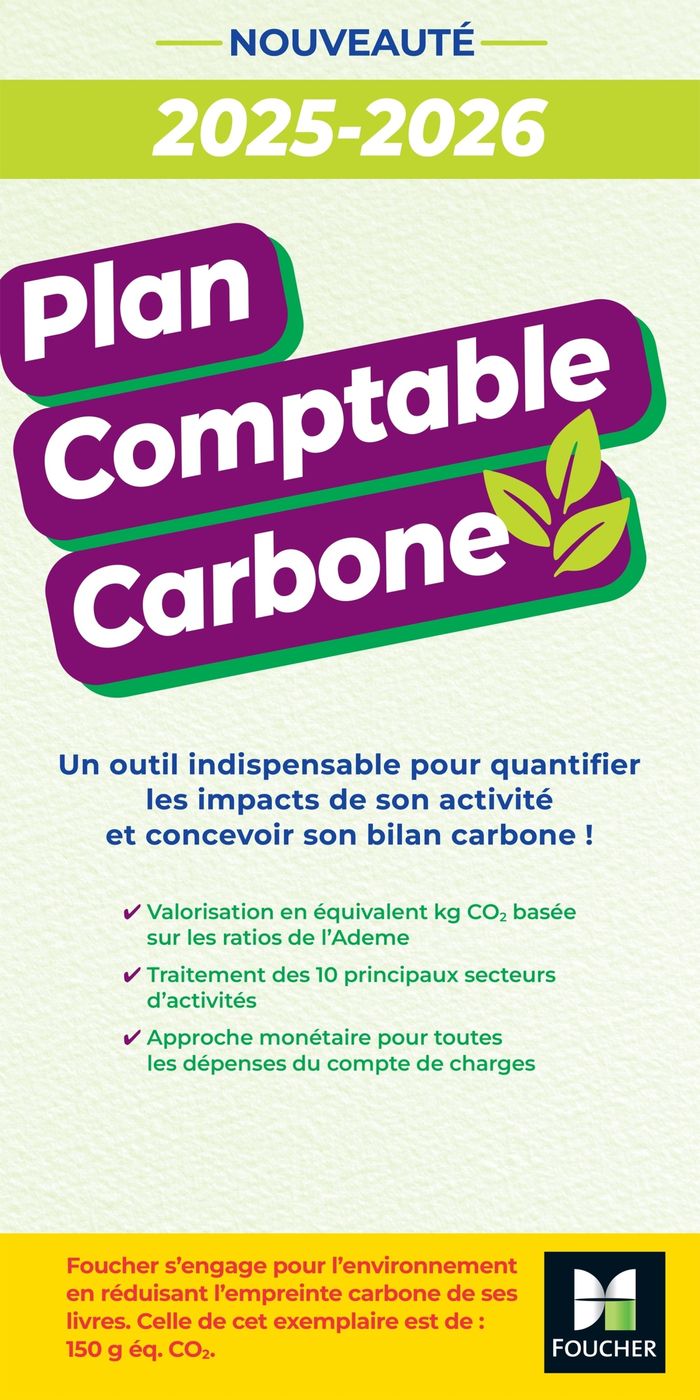 Couverture du livre « Plan comptable carbone : 2025-2026 », librairie Les Contes Infusés à Corte