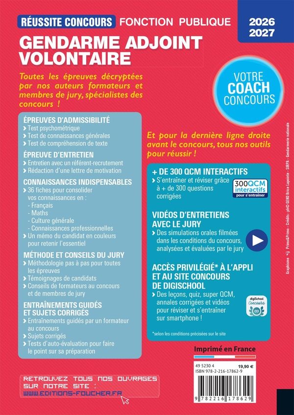 Quatrième de couverture de « Gendarme adjoint volontaire : APJA et EP- »