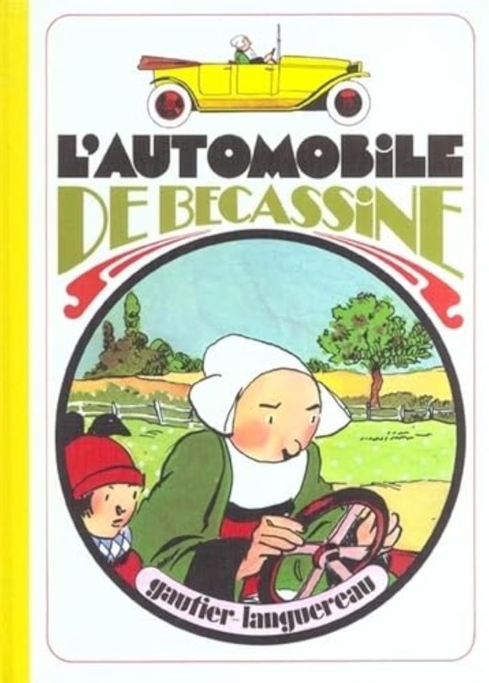 Couverture du livre « L'AUTOMOBILE DE BECASSINE » de Caumery/pinchon, librairie Les Contes Infusés à Corte