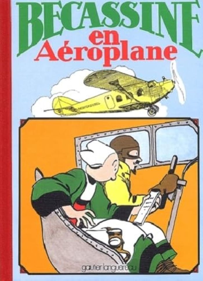 Couverture du livre « BECASSINE EN AEROPLANE », librairie Les Contes Infusés à Corte