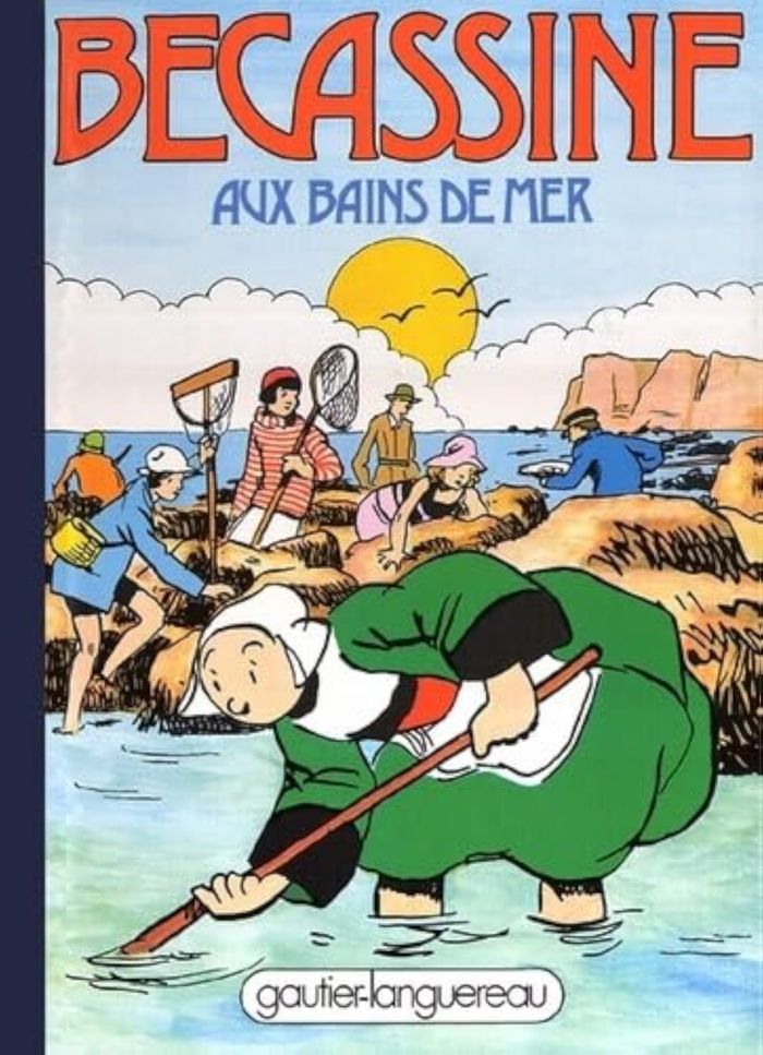 Couverture du livre « BECASSINE AUX BAINS DE MER » de Caumery/pinchon, librairie Les Contes Infusés à Corte