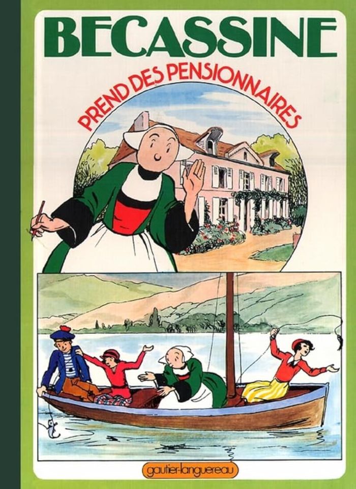Couverture du livre « BECASSINE PREND DES PENSIONNAIRES » de Caumery/pinchon, librairie Les Contes Infusés à Corte