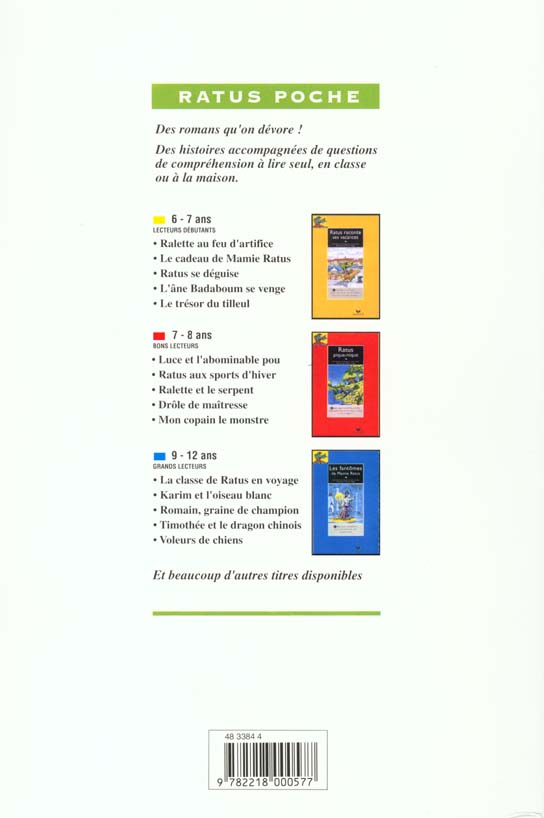 Quatrième de couverture de « RATUS ET SES AMIS CP, CAHIER DE LECTURE »