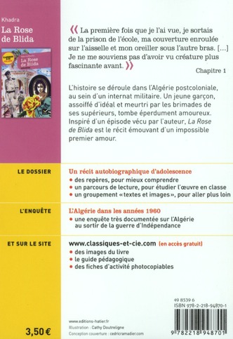 Quatrième de couverture de « La rose de Blida : texte intégral »