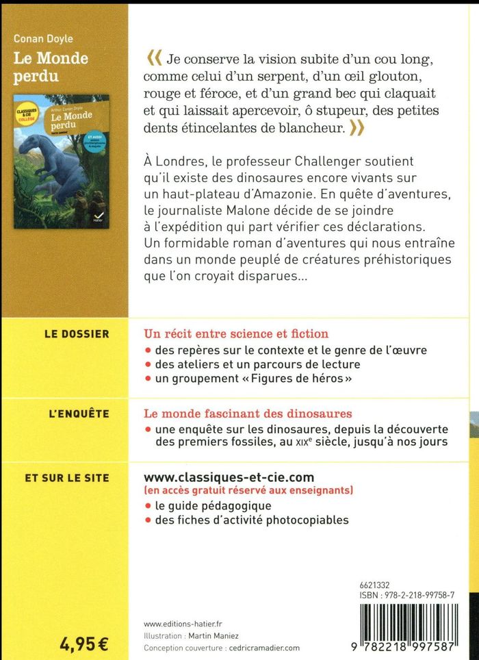 Quatrième de couverture de « Le monde perdu : 1912 »