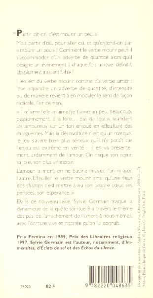 Quatrième de couverture de « MOURIR UN PEU »
