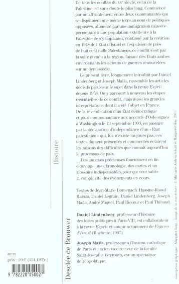 Quatrième de couverture de « LE CONFLIT ISRAELO-PALESTINIEN »