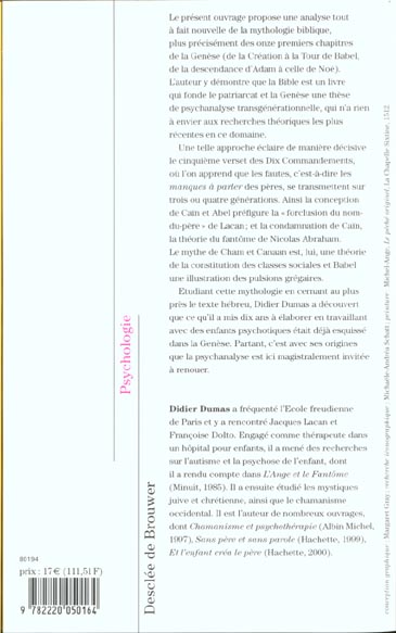 Quatrième de couverture de « LA BIBLE ET SES FANTOMES »