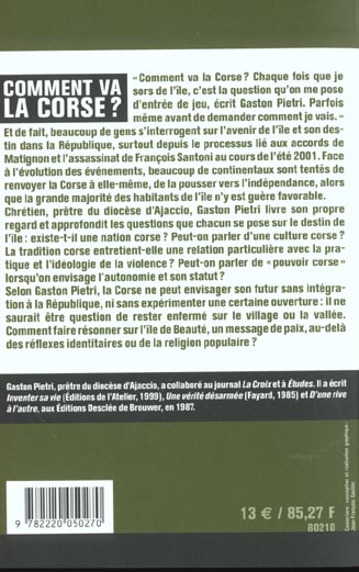 Quatrième de couverture de « COMMENT VA LA CORSE ? »