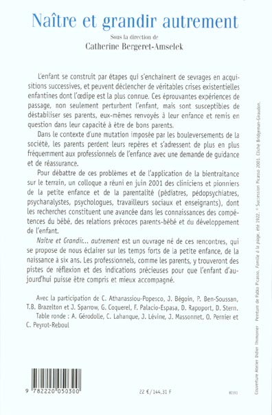 Quatrième de couverture de « NAITRE ET GRANDIR AUTREMENT »