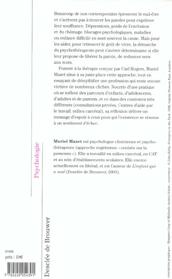 Quatrième de couverture de « DES MOTS POUR VIVRE - ACCOMPAGNER PAR L'ECOUTE »