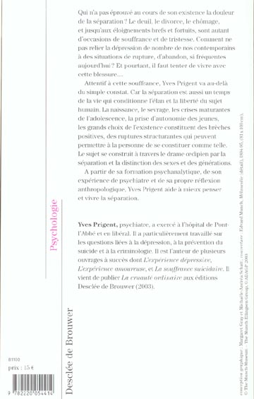Quatrième de couverture de « VIVRE LA SEPARATION »