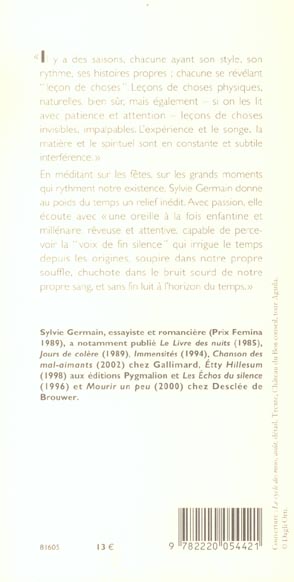 Quatrième de couverture de « SONGES DU TEMPS »