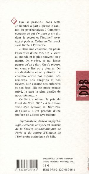 Quatrième de couverture de « CHAMBRE A PART »