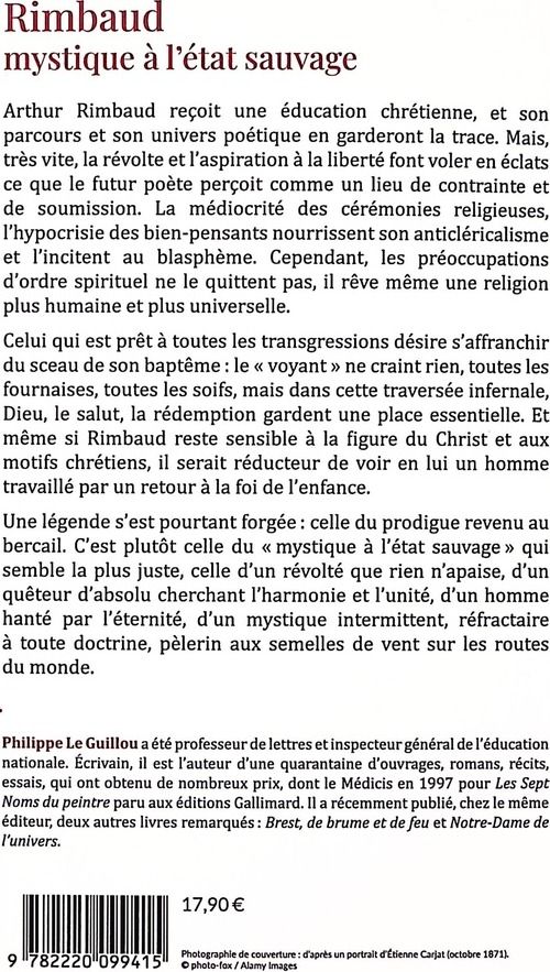 Quatrième de couverture de « Rimbaud, mystique à l'état sauvage »