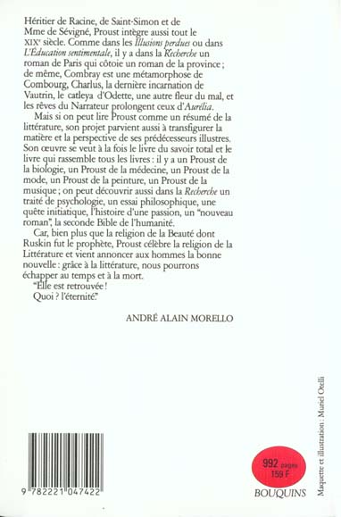 Quatrième de couverture de « MARCEL PROUST - TOME 2 - VOL02 »