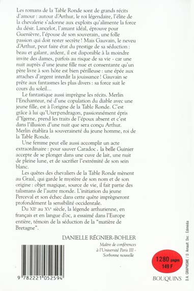 Quatrième de couverture de « LA LEGENDE ARTHURIENNE LE GRAAL ET LA TABLE RONDE »