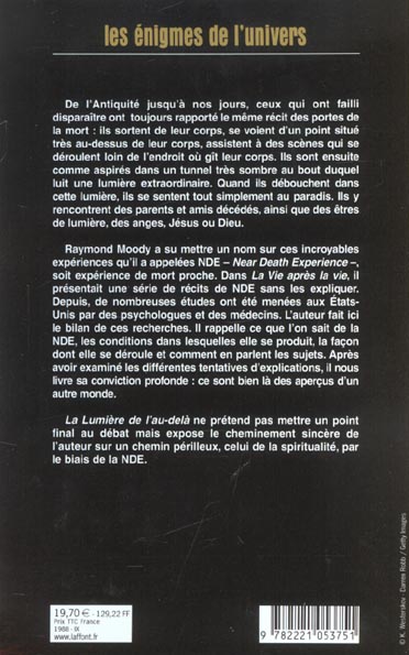 Quatrième de couverture de « LA LUMIERE DE L'AU-DELA »