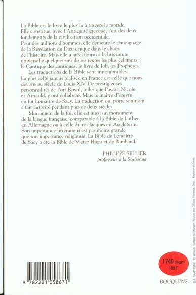 Quatrième de couverture de « LA BIBLE »