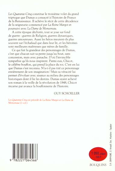 Quatrième de couverture de « LES QUARANTE-CINQ - DUMAS »