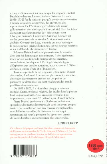 Quatrième de couverture de « CULTES, MYTHES ET RELIGIONS »