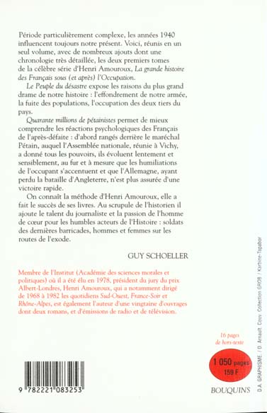 Quatrième de couverture de « LA GRANDE HISTOIRE DES FRANCAIS SOUS L'OCCUPATION - TOME 1 - VOL01 »