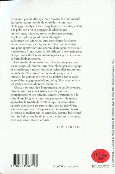 Quatrième de couverture de « DICTIONNAIRE DES SYMBOLES »