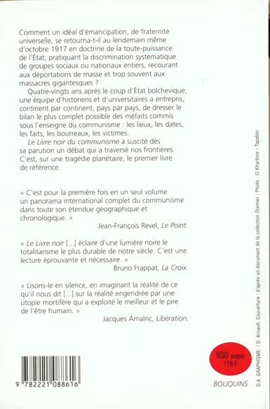 Quatrième de couverture de « LE LIVRE NOIR DU COMMUNISME »