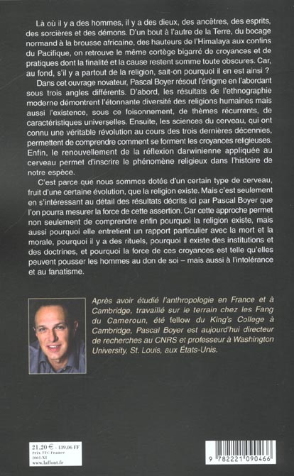 Quatrième de couverture de « ET L'HOMME CREA LES DIEUX. COMMENT EXPLIQUER LA RELIGION ? »