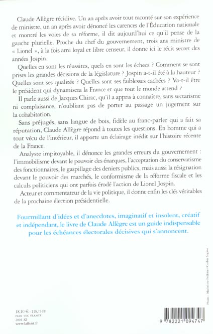 Quatrième de couverture de « LES AUDACES DE LA VERITE »