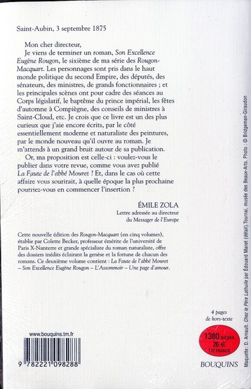 Quatrième de couverture de « LES ROUGON-MACQUART - TOME 2 - NE - VOL02 »