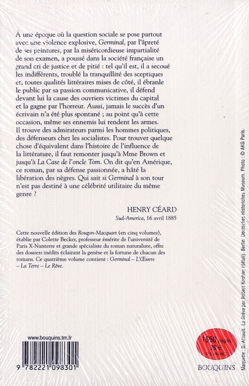 Quatrième de couverture de « LES ROUGON-MACQUART - TOME 4 - NE - VOL04 »
