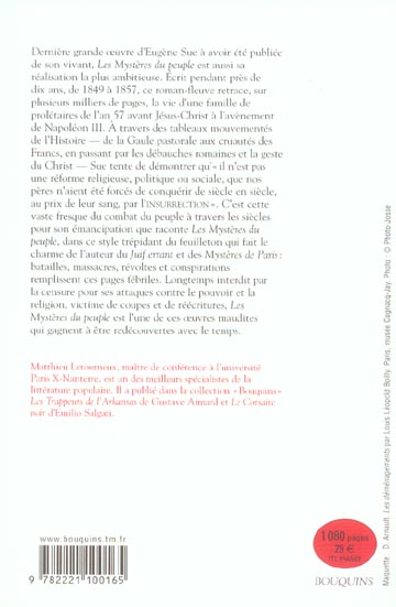 Quatrième de couverture de « LES MYSTERES DU PEUPLE OU HISTOIRE D'UNE FAMILLE DE PROLETAIRES A TRAVERS LES AGES »