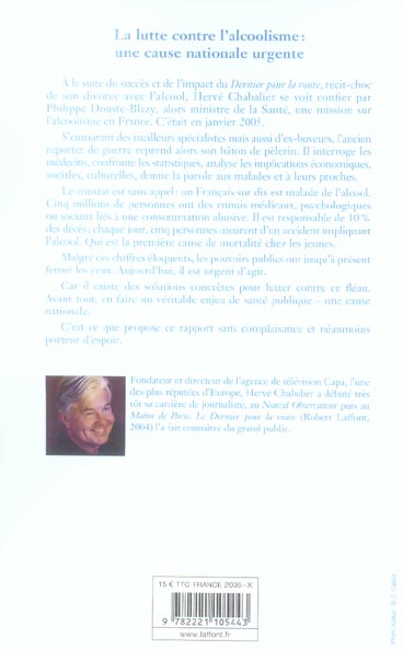 Quatrième de couverture de « ALCOOLISME LE PARLER VRAI, LE PARLER SIMPLE »