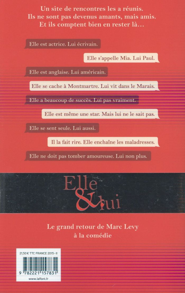 Quatrième de couverture de « Elle et lui : roman »