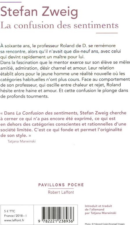 Quatrième de couverture de « La confusion des sentiments »