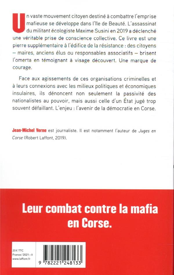 Quatrième de couverture de « RESISTER EN CORSE »