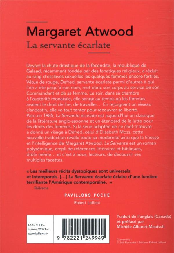 Quatrième de couverture de « LA SERVANTE ECARLATE - NOUVELLE TRADUCTION »